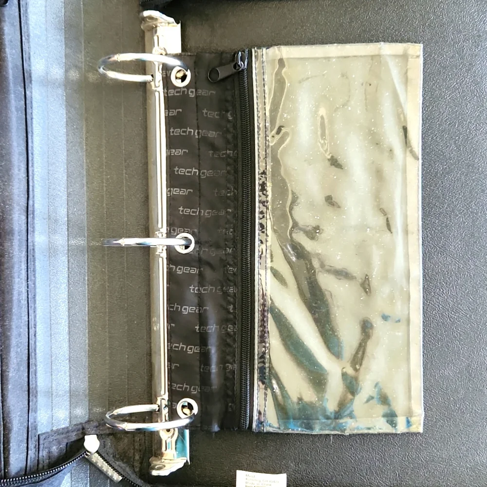 Five Star Light blue/black trapper keeper with file folder, binder pouch OS